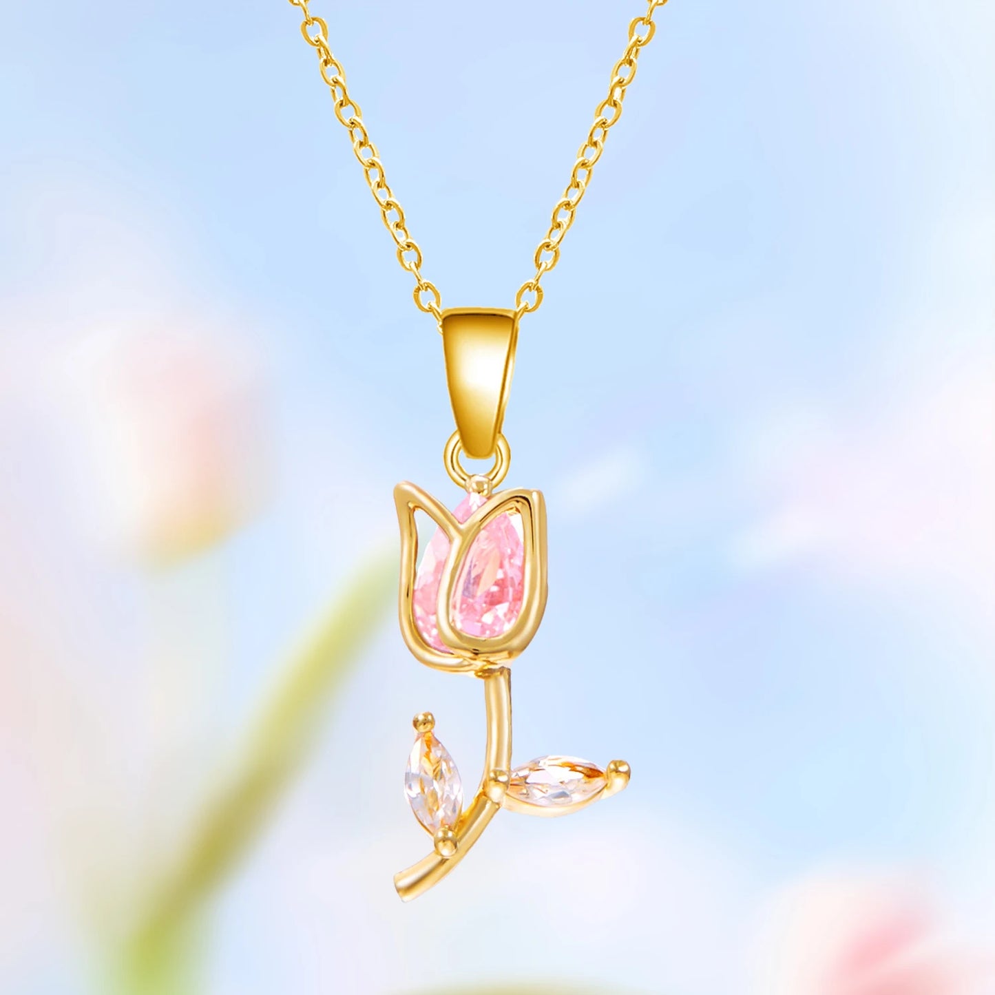 Tulip Rhinestone Necklace